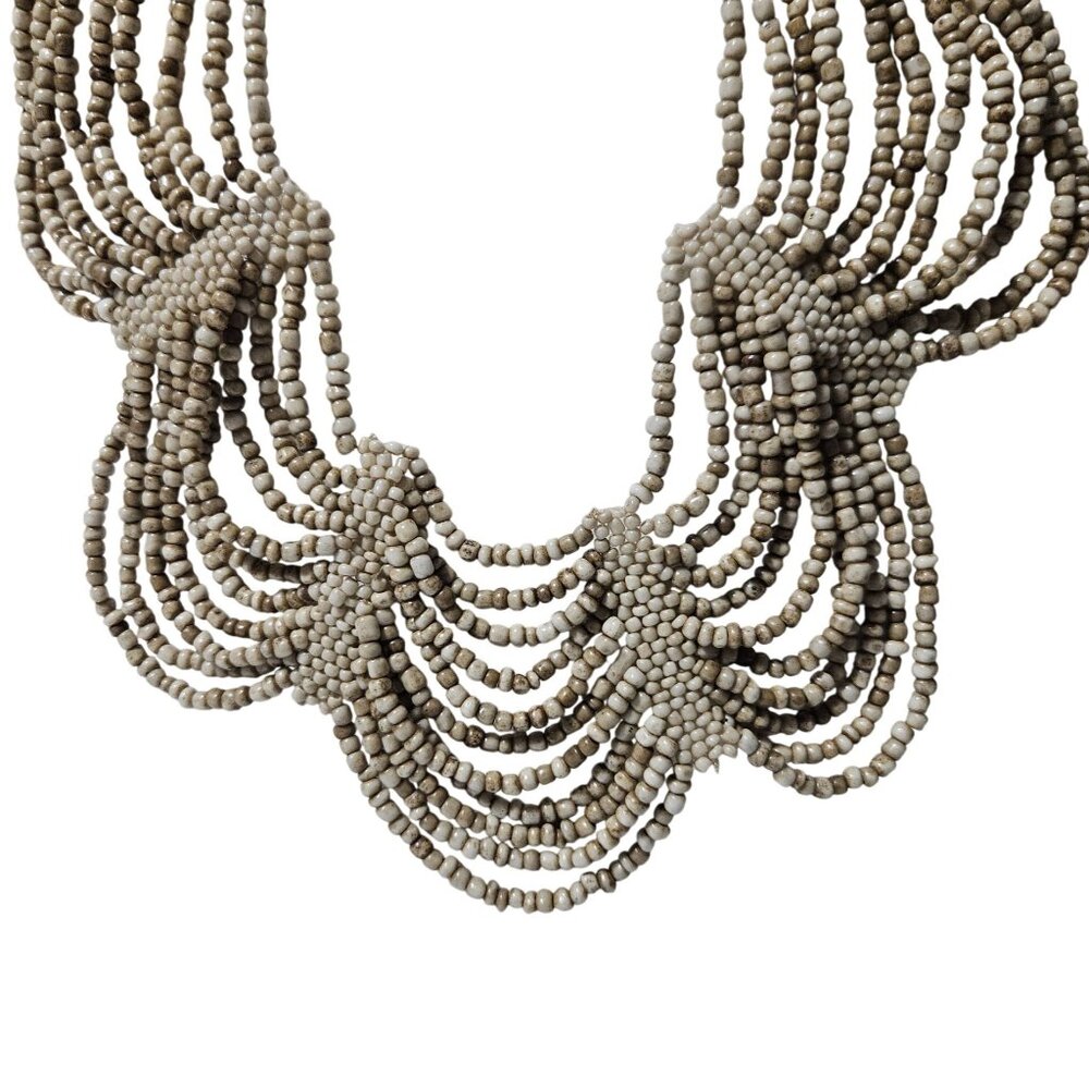 Bajalia Beaded Bauble Bib Necklace Layered Design Retro Fashion Jewelry Women